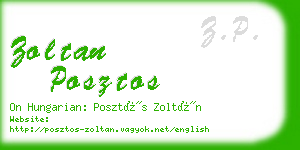 zoltan posztos business card